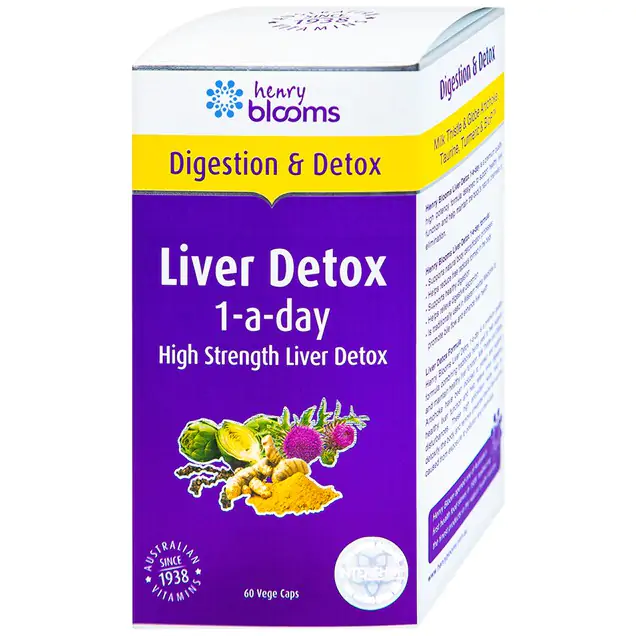 liver detox 1-a-day henry blooms 60 vien