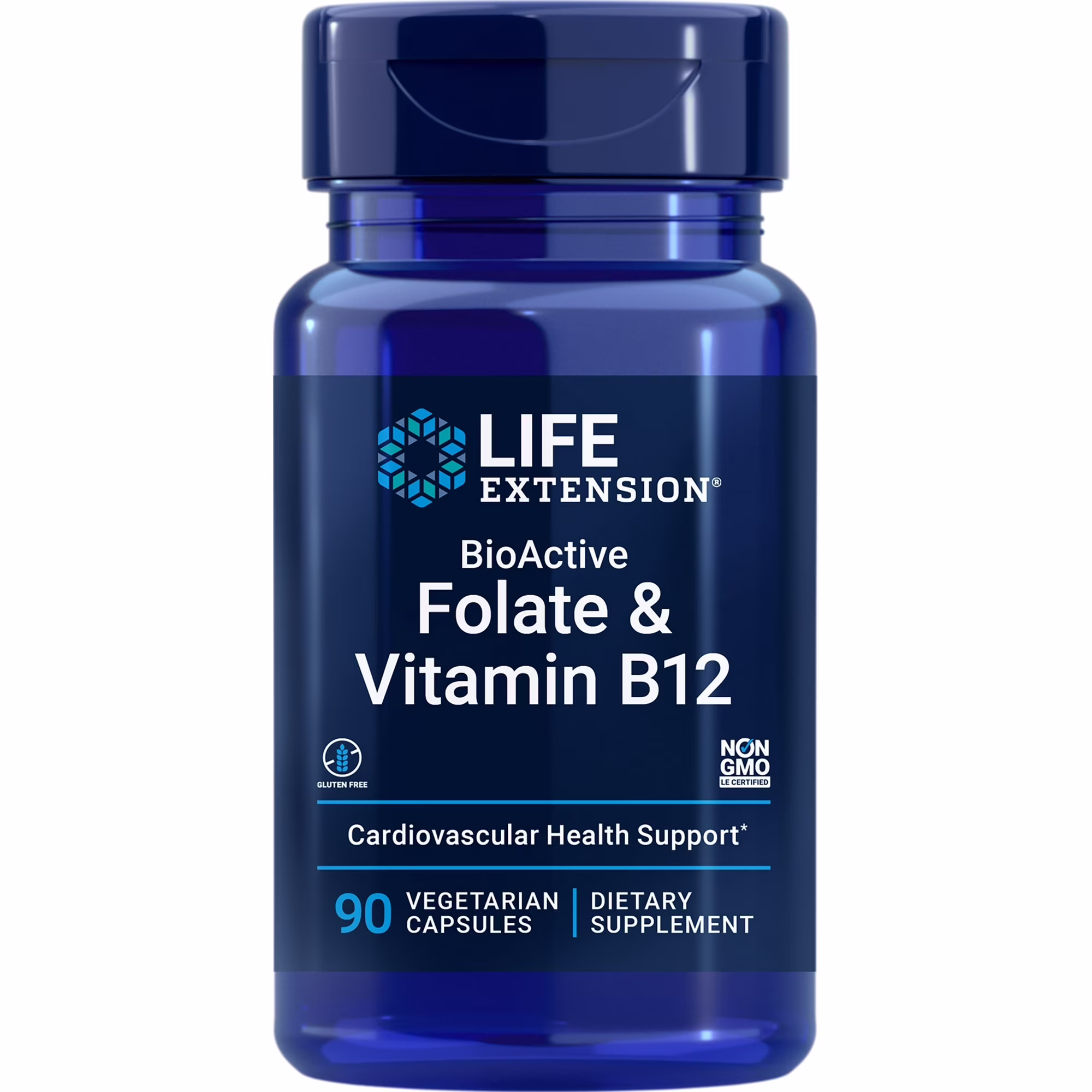 BioActive Folate Vitamin B12 Life Extension 90 Vegetarian Capsules
