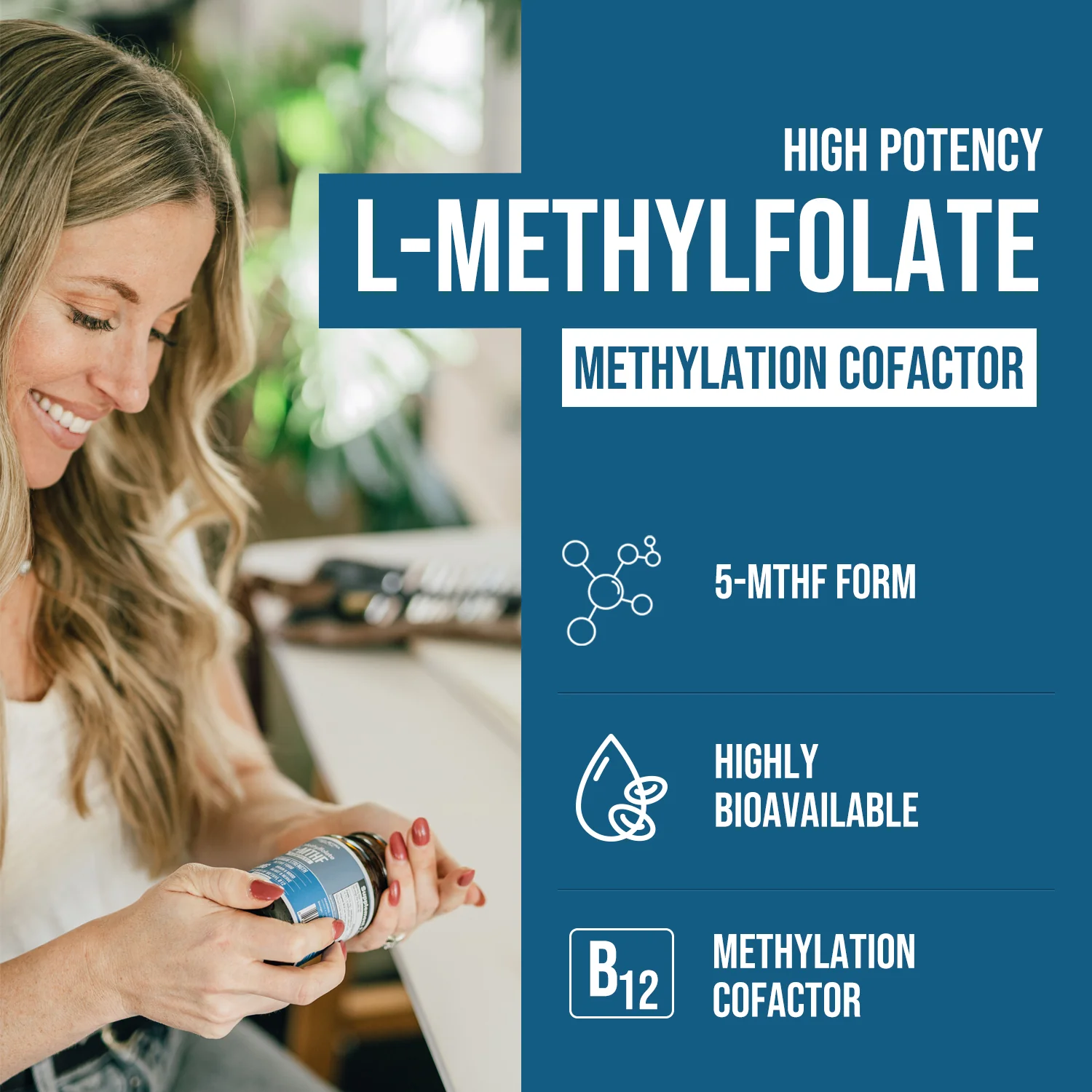 L-MethylFolate 15mg 5-MTHF Plus Methyl B12 Triquetra 60 viên