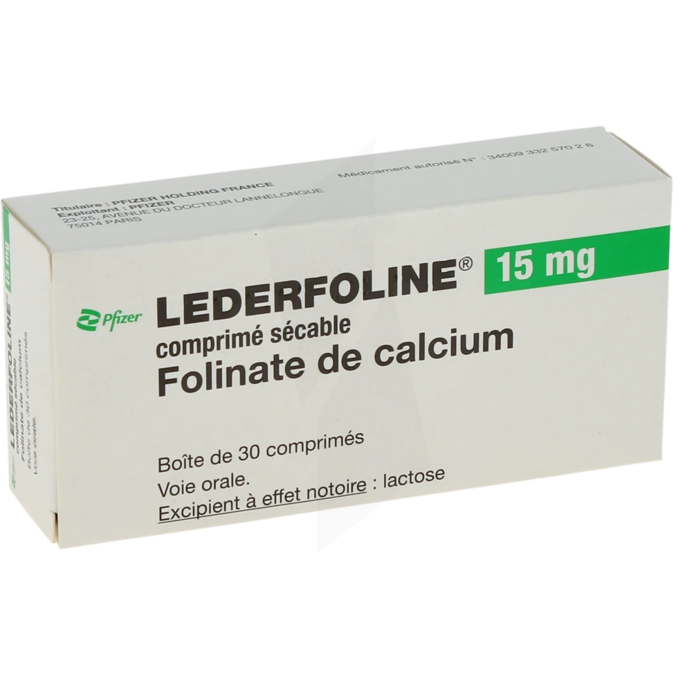 LederFoline 15mg Folinate Calcium (Folinic Acid) Pfizer 30 viên