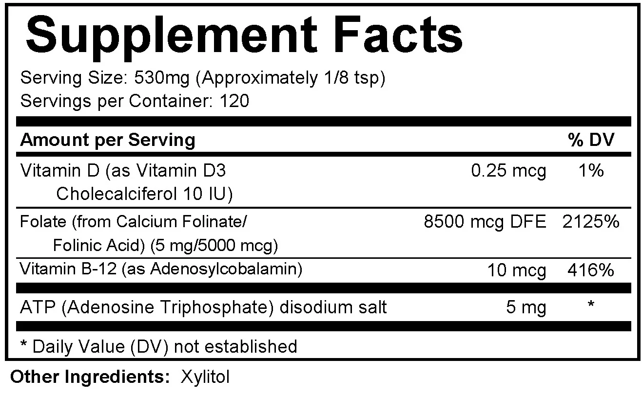 Super Folinic Acid High Dose (Leucovorin) Spectrum Awakening 63g Powder