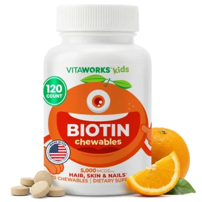 VitaWorks Kids Biotin 5000mcg Chewables 120 viên - Bổ sung Biotin