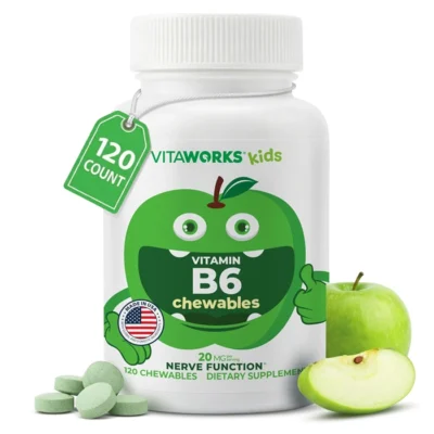 VitaWorks Vitamin B6 20mg Chewables 120 viên - Bổ sung vitamin B6
